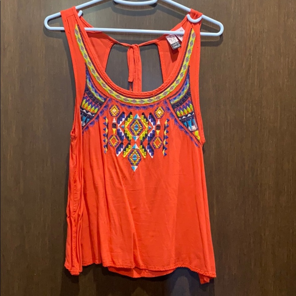 Sleeveless orange/red Love on a Hanger top